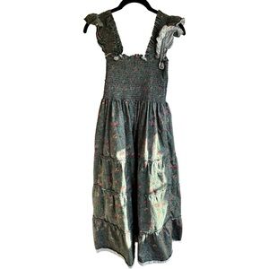 Hill House Ellie Nap Dress in Bottle Green Fleur Chintz